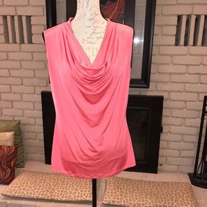 NWOT- Sleeveless Drape Neck Blouse.